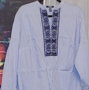 Blue, White & Navy Blue Tunic/Shirt